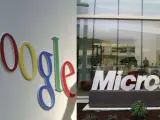 Logotipos de Google y Microsoft.