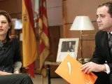La delegada del Gobierno en la Comunidad Valenciana, Paula Sánchez de León, se ha reunido esta manana con el secretario general del PSPV-PSOE, Jorge Alarde.