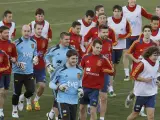 La selección española se entrena en La Ciudad del Fútbol de Las Rozas.