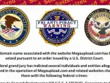 Captura del aviso del FBI que se ve cuando se entra en Megaupload.org