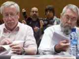 Los secretarios generales de CC OO, Ignacio Fernández Toxo (izquierda), y UGT, Cándido Méndez.