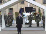 El presidente francés, Nicolas Sarkozy, asiste a la ceremonia de homenaje a los tres militares asesinados en Toulouse y Montauban.