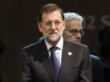 El presidente del Gobierno español, Mariano Rajoy, al comienzo de la sesión plenaria de la II Cumbre de Seguridad Nuclear de Seúl.