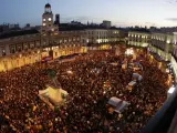 Imagen del fin de la manifestación en Madrid el día de la huelga general.