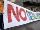 Manifestación contra las prospecciones petrolíferas en Canarias.