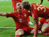 Franck Ribery, centrocampista del Bayern, celebra su gol ante el Real Madrid.