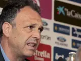 Joaquín Caparrós, técnico del Mallorca, durante una rueda de prensa.