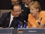 El presidente francés, Francois Hollande, y la canciller alemana, Angela Merkel.