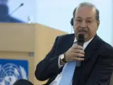 El empresario mexicano Carlos Slim Helu, el hombre más rico del mundo en 2012 en las 'Conferencias de Ginebra'.