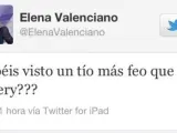 Comentario de Elena Valenciano en Twitter: "¿Habéis visto un tío más feo que Ribery?".