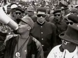 El cineasta Spike Lee y Public Enemy durante un rodaje