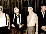 Los integrantes de la banda californiana Red Hot Chili Peppers.