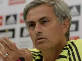 El entrenador portugués del Real Madrid, Jose Mourinho, en rueda de prensa.