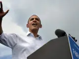El presidente estadounidense, Barack Obama, durante la campaña electoral en Florida.