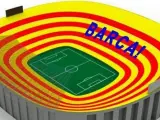 Así lucierá el Camp Nou en el clásico.