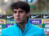 Kaka tras un entrenamiento con Brasil.