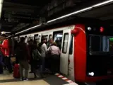 Un convoy de metro en Barcelona.