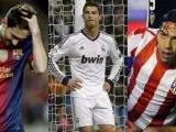 Messi, Cristiano Ronaldo y Falcao.