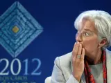 La directora general del Fondo Monetario Internacional, Christine Lagarde, participa el ldomingo 17 de junio de 2012, en la inauguración de la Cumbre de Negocios "Business 20" (B20) que se realiza en Los Cabos, México.