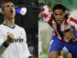 Los delanteros de Real Madrid y Atlético de Madrid, Cristiano Ronaldo y Radamel Falcao.