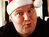 Kim Dotcom con un gorro de Santa Claus.