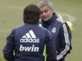 Karanka y Mourinnho en el entrenamiento del Real Madrid.