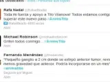 El mundo de deporte apoya a Tito Vilanova en la red social Twitter.