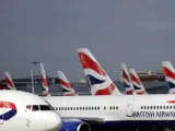 Fotografía de archivo que muestra aviones de British Airways (BA).