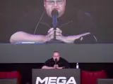 Kim Dotcom durante la presentación de Mega.