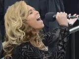 Beyoncé, durante la ceremonia de investidura del segundo mandato de Obama.