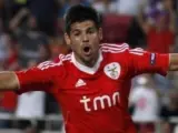 Nolito celebra un gol con el Benfica.