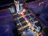 Recreación de Las Vegas Sands del futuro Eurovegas simulando la plaza de Times Square de Nueva York.