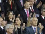 Palco del Calderón con el Príncipe Felipe, José Ignacio Wert, Soraya Sáenz Santamaría y Ángel María Villar, entre otras personalidades.