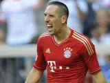 El delantero francés del Bayern, Frank Ribery, celebra un gol.