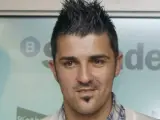 David Villa, delantero del Barça, durante la presentacion del libro 'Relatos solidarios'.
