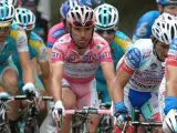 Purito Rodríguez con la maglia rosa de líder del Giro de Italia.