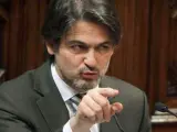 El secretario general de CDC y diputado en el Parlament, Oriol Pujol, durante una intervención en el Parlamento catalán.