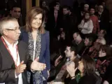 Fátima Bañez junto a Ignacio Fernández Toxo en el X Congreso de CC OO, donde ha sido abucheada.