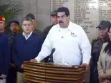 Nicolás Maduro, anunciando la muerte del gobernante de Venezuela, Hugo Chávez.