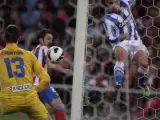 Thibaut Courtois, portero del Atlético de Madrid, ante la Real Sociedad.