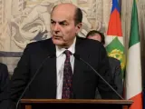 Pier Luigi Bersani, durante una rueda de prensa tras su reunión con el presidente italiano, Giorgio Napolitano.