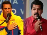 Los dos principales candidatos a la presidencia de Venezuela, Henrique Capriles y Nicolás Maduro.