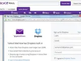 Alianza entre Yahoo! Mail y Dropbox.