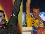 Maduro y Capriles, los dos candidatos en las elecciones presidenciales de Venezuela.