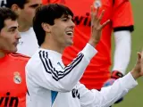 El mediapunta brasileño del Real Madrid, Kaká, durante un entrenamiento.