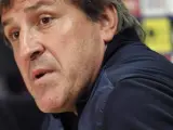 El segundo entrenador del F.C.Barcelona, Jordi Roura, durante una rueda de prensa.