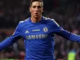 Fernando Torres celebra el primer gol del Chelsea en la final de la Europa League.