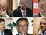 Rodrigo Rato, Fernández Gayoso, Alfredo Sáenz, José Luis Olivas, Miguel Blesa y Mario Conde.