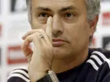 El entrenador del Real Madrid, José Mourinho, en rueda de prensa.