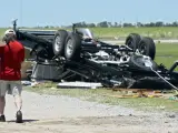 Remolque destrozado en el tornado que asoló El Reno, Oklahoma, el viernes 1 de junio de 2013.